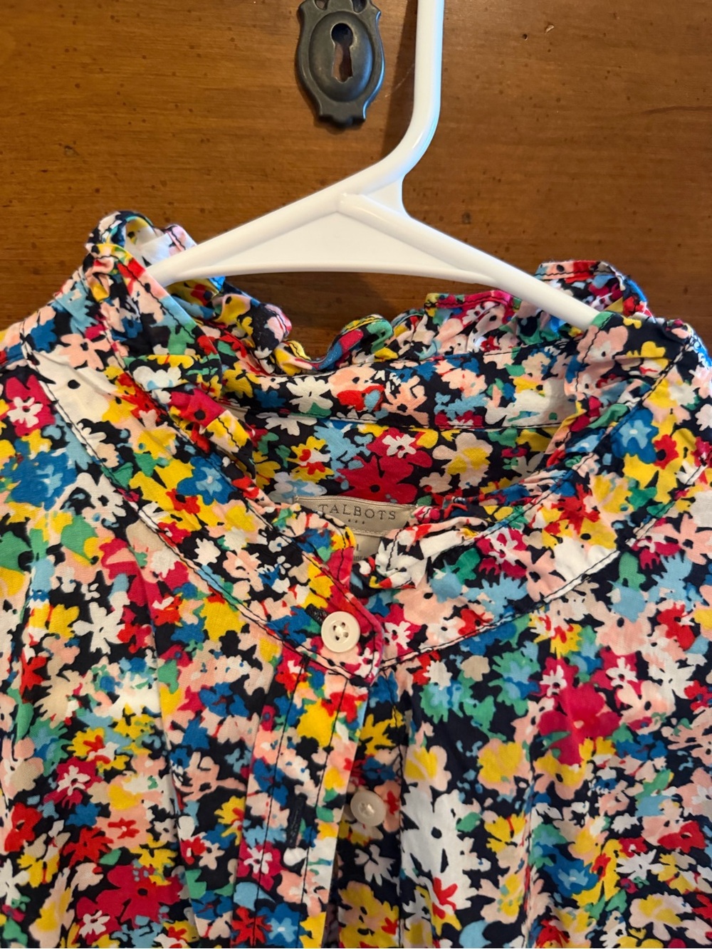 Talbots Multicolor Floral Button-Front Blouse - Picture 2 of 3